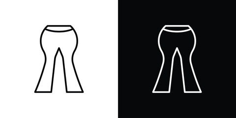 Flare pants icon in black. flat graphic vector icon