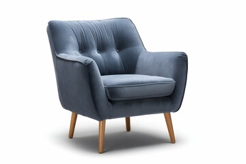 Fototapeta premium A cozy armchair inviting relaxation and joy through its soft fabric and stylish design.