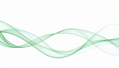 Naklejka premium Abstract Green Flowing Waves Design