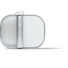 A minimalist design of a closed can, possibly for food or beverage, showcasing a sleek and modern...