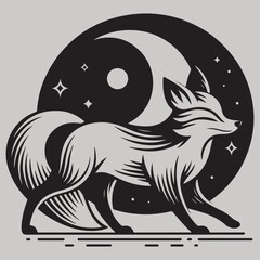 Dog Illustration Simple Vector Design Featuring a Single Dog on White Background