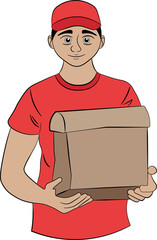 Delivery man character design. Illustration delivery man