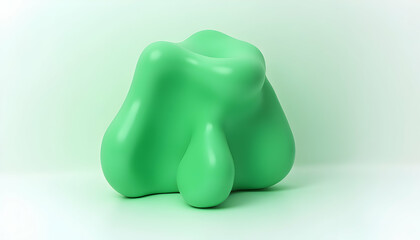 Green Abstract Shape on White Surface Art Installation