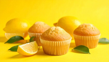 cupcakes on the yellow background 