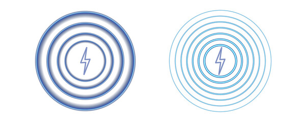 Neon Wi-Fi symbol flashes with pulse animation rhythm. Cyan radar sweeps with glowing magnetic field waves. Digital sonar rings echo around detection core. Sound loop glimmers