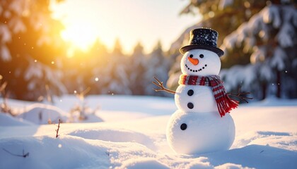 Obraz premium snowman in the snow