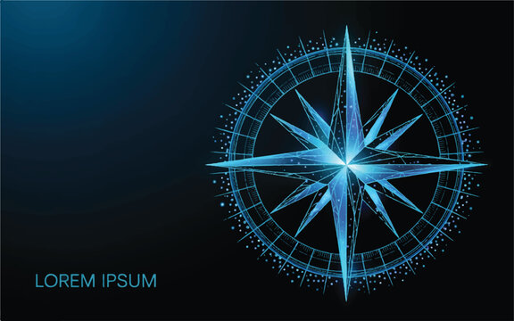 Abstract Digital Compass Navigation, Direction, Exploration