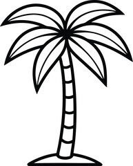 Cuban royal line art palm tree vector illustration. palm tree vector with landscaping ideas.
