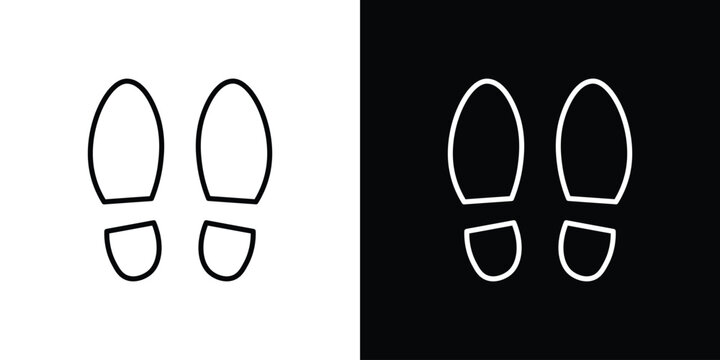 Footprint icon in black. flat graphic vector icon