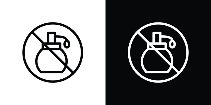 Forbidden perfume signs in black. flat graphic vector icon