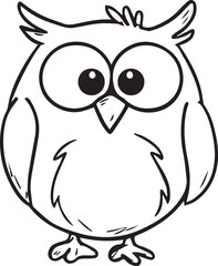 Minimalist Owl Nursery Icon – Hand Drawn Monoline Baby Vector
