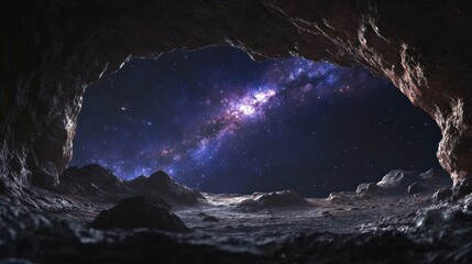 Alien cave opening to space