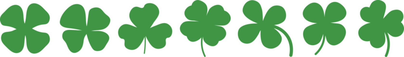 Leaf clover simple icon set vector