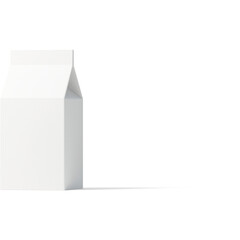 A simple, unbranded white milk carton with a classic design, suitable for various dairy products.