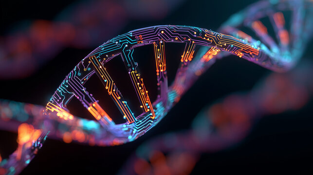 Digital DNA Strand Merging with Circuit Patterns, Biotechnology and Innovation Background