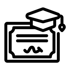 Graduation Diploma Certificate Icon
