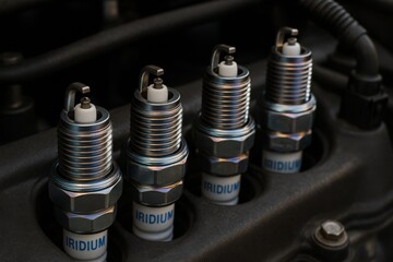 Close-Up of Iridium Spark Plugs Highlighting Precision Electrodes