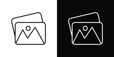 Gallery icon in black. flat graphic vector icon