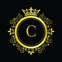 Fototapeta premium Golden Om symbol on a vibrant yellow background, available as a vector LOGO C 