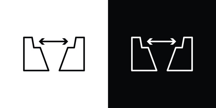 Gap icon in black. flat graphic vector icon