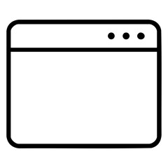 Blank Browser Window Icon Simple, Clean Web Interface Design Element