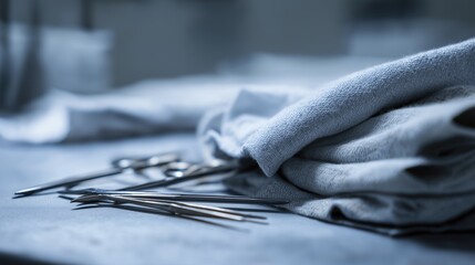 Surgical Instruments on a Medical Table