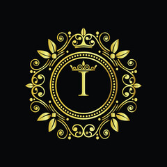 Golden star compass design on an abstract background vector illustration LOGO I