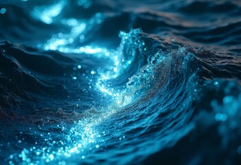 The dreamy light and shadow of the blue ocean