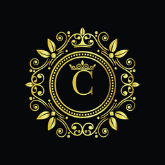 Golden star compass design on an abstract background vector illustration LOGO C
