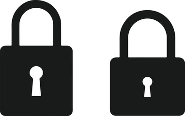 Two simple black padlock icons