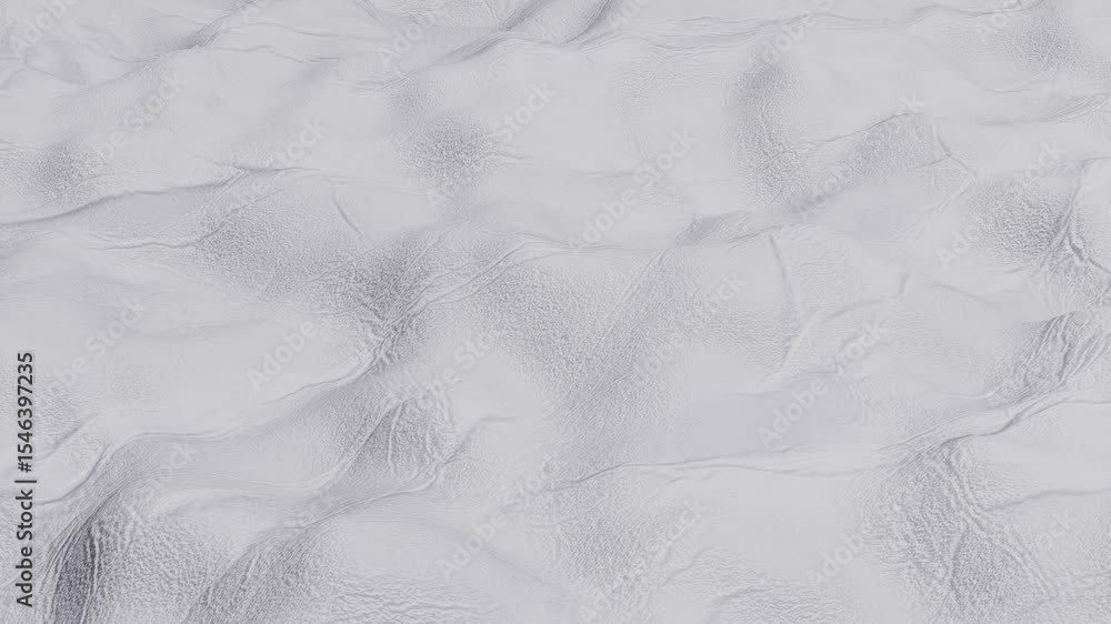 Poster gray plane with rough texture is deformed. 3d render looped animation
