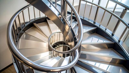 Fototapeta premium Spiral Metal Staircase Design Interior