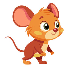 Obraz premium Cartoon mouse vector illustration, cute rodent character design for children's books and animation projects