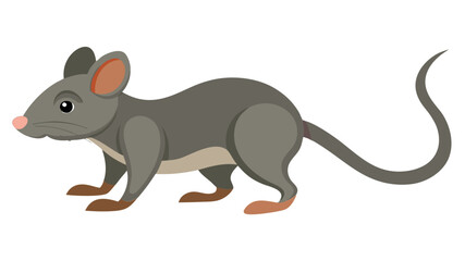 Cartoon illustration of a gray mouse rodent vector image perfect for children's books and educational use