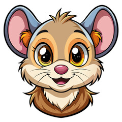 Cute cartoon mouse head illustration perfect for children's books and animal themed designs vector