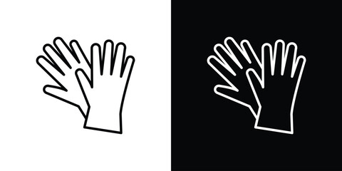Fototapeta premium Gloves icon in black. flat graphic vector icon