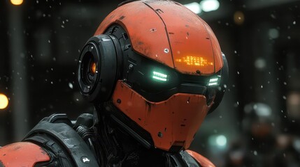 Cyberpunk Robot in Snow