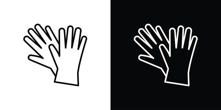 Gloves icon in black. flat graphic vector icon