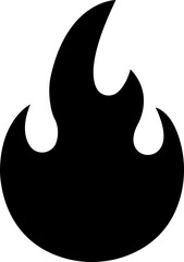 Fire icon in flat style. Fire flame symbol isolated on transparent background.