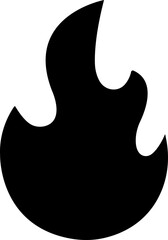 Fire icon in flat style. Fire flame symbol isolated on transparent background.