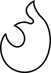 Fire icon in line style. Fire flame symbol isolated on transparent background