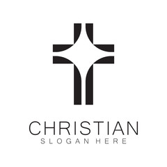 Christian Church logo creative Cross design vector