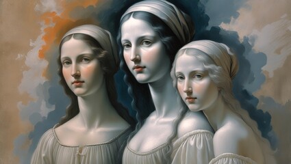 Mythological or Allegorical Female Duo - Old Master Inspired Art