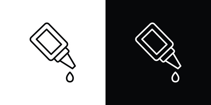 Glue icon in black. flat graphic vector icon