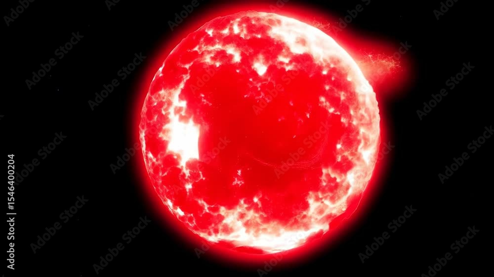 Aufkleber dynamic solar surface turning with energetic flares and rotational movement in space