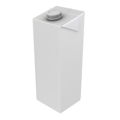 A plain, rectangular carton with a screw cap, commonly used for packaging liquids like milk or...