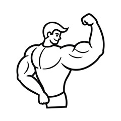 cartoon illustration of a fat man