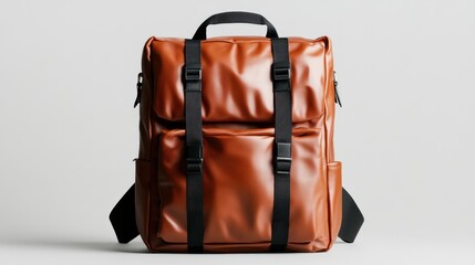 A sophisticated brown backpack rests against a light backdrop, embodying the perfect combination of style and practicality for modern lifestyles.