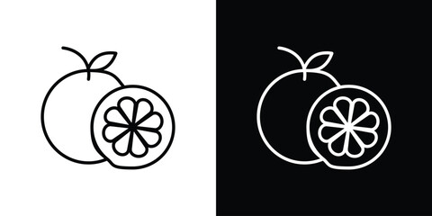 Grapefruit icon in black. flat graphic vector icon