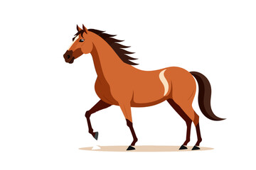 Fototapeta premium Beautiful Brown Horse Illustration-Vector Graphic of a Chestnut Horse-Perfect for Equine Art and Design Projects-Download Now for Stunning Visuals